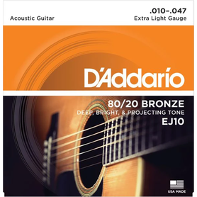 DADDARIO EJ10 80/20 Bronze Round Wound 10-47 Struny Do Gitary Akustycznej