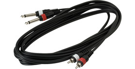 Patchcable,-3 m/9,84-ft-2xRCA-male-2x 6,3mm mono jack