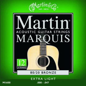Martin M-1600 Marquis 80/20 Bronze Extra Light 12-String Acoustic Strings