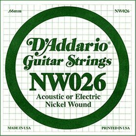 D'Addario NW026 Nickel Wound Electri Single