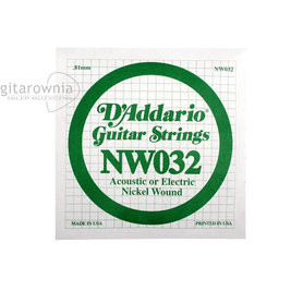 D'Addario NW032 Nickel Wound Electric Single