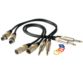 Kabel mikrofonowy, XLR(F)/XLR(M), prosty wtyk 1/4 5m